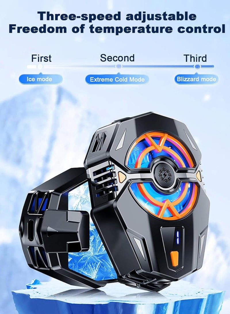ELTRAZONE Portable Phone Cooler – Lightweight Mobile Cooling Fan, Continuous Freezing Cooling for Gaming and Live Streaming (Black J20) - Image 3