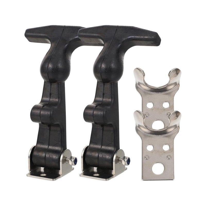 GARVALON 2pcs T-Handle Draw Latches Stainless Steel 304 Rubber Shock-Absorbing Vehicle Engine and Hood Hasp with Brackets for Tool Box Sealing - Image 1
