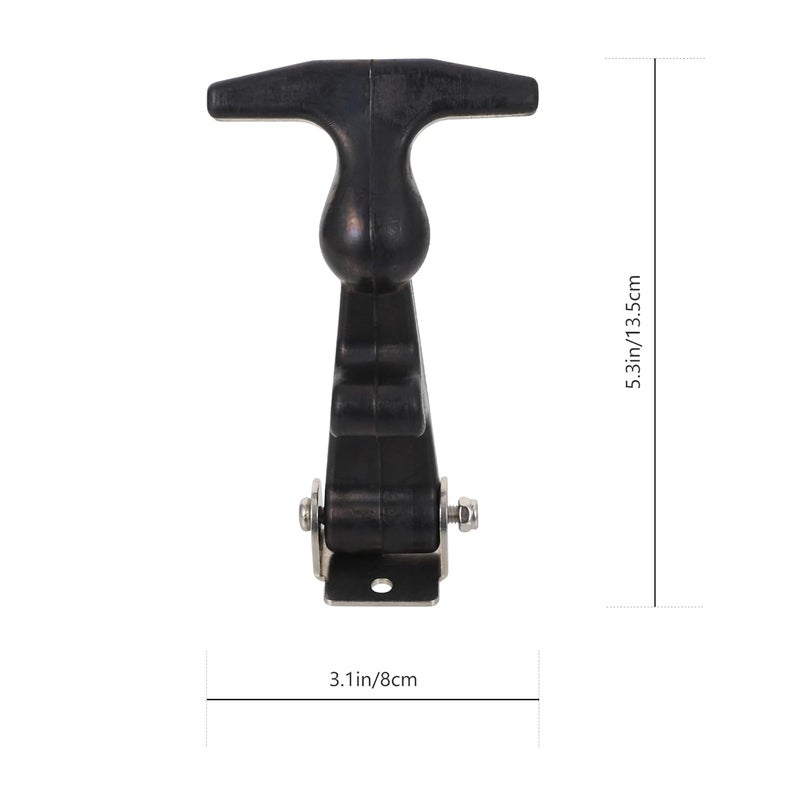 GARVALON 2pcs T-Handle Draw Latches Stainless Steel 304 Rubber Shock-Absorbing Vehicle Engine and Hood Hasp with Brackets for Tool Box Sealing - Image 2