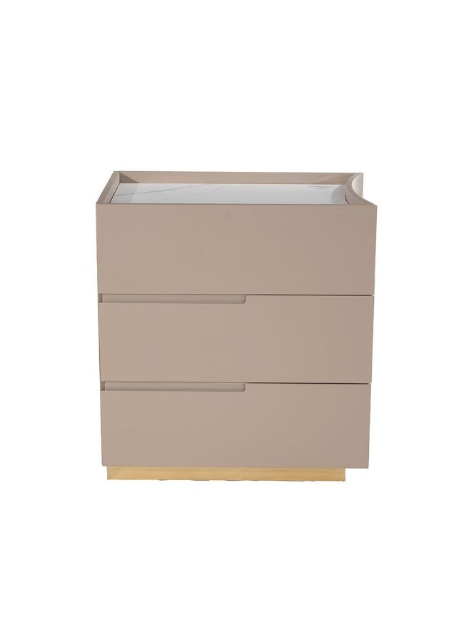 DANUBE HOME Allayal Dresser With Mirror & Stool | Durable Vanity Table | Dressing Makeup Desk With Storage | Modern Design Bedroom Furniture L75xW50xH80cm-White/Beige/Gold  - Image 5