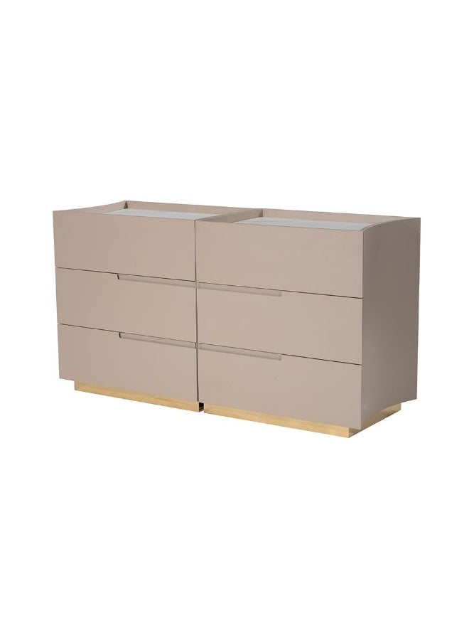 DANUBE HOME Allayal Dresser With Mirror & Stool | Durable Vanity Table | Dressing Makeup Desk With Storage | Modern Design Bedroom Furniture L75xW50xH80cm-White/Beige/Gold  - Image 2