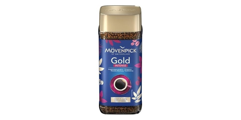 Movenpick Gold Intense Imported Coffee - Classic Instant Powder, With Rich Aroma, Arabica & Robusta Blend, Strong Freeze Dried, Premium Pure Roasted, High Caffeine, Weight 100g - Image 1