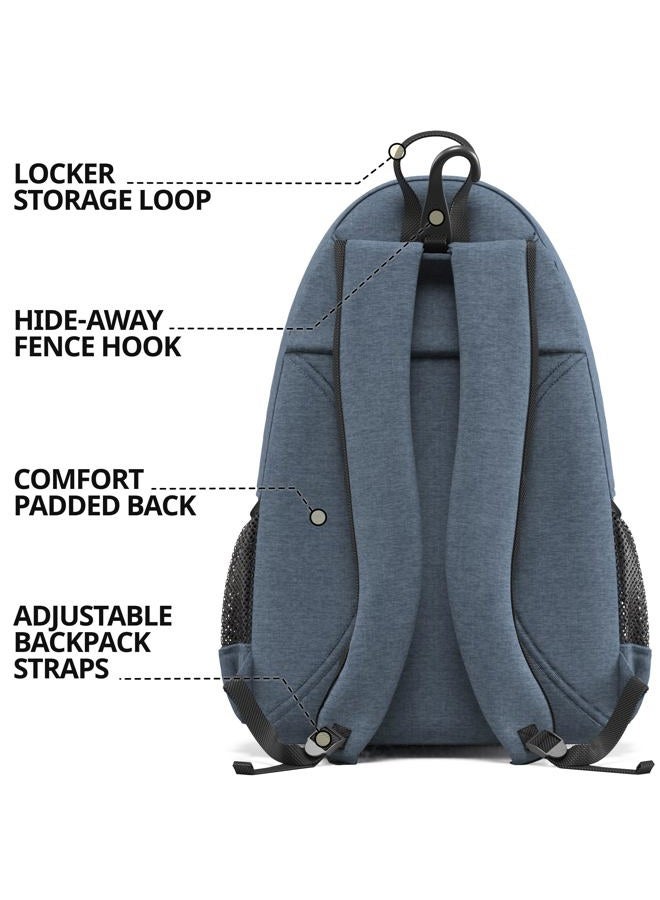 Athletico City Tennis Bag - Tennis Backpack for Men & Women Holds 2 Tennis Rackets and Shoes - Tennis Bags With Racquet Holder For Tennis, Pickleball, Squash & Badminton - Tennis Bags for Women (Gray) - Image 3