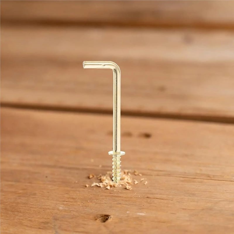 براغي على شكل حرف L مع خطافات 200 قطعة مقاس 7/8 × 1 3/4 بوصة ذهبية ذاتية التنصيب ملحقات تعليق للحائط مقاس 2.50 × 1.00 × 0.50 سم - Image 4