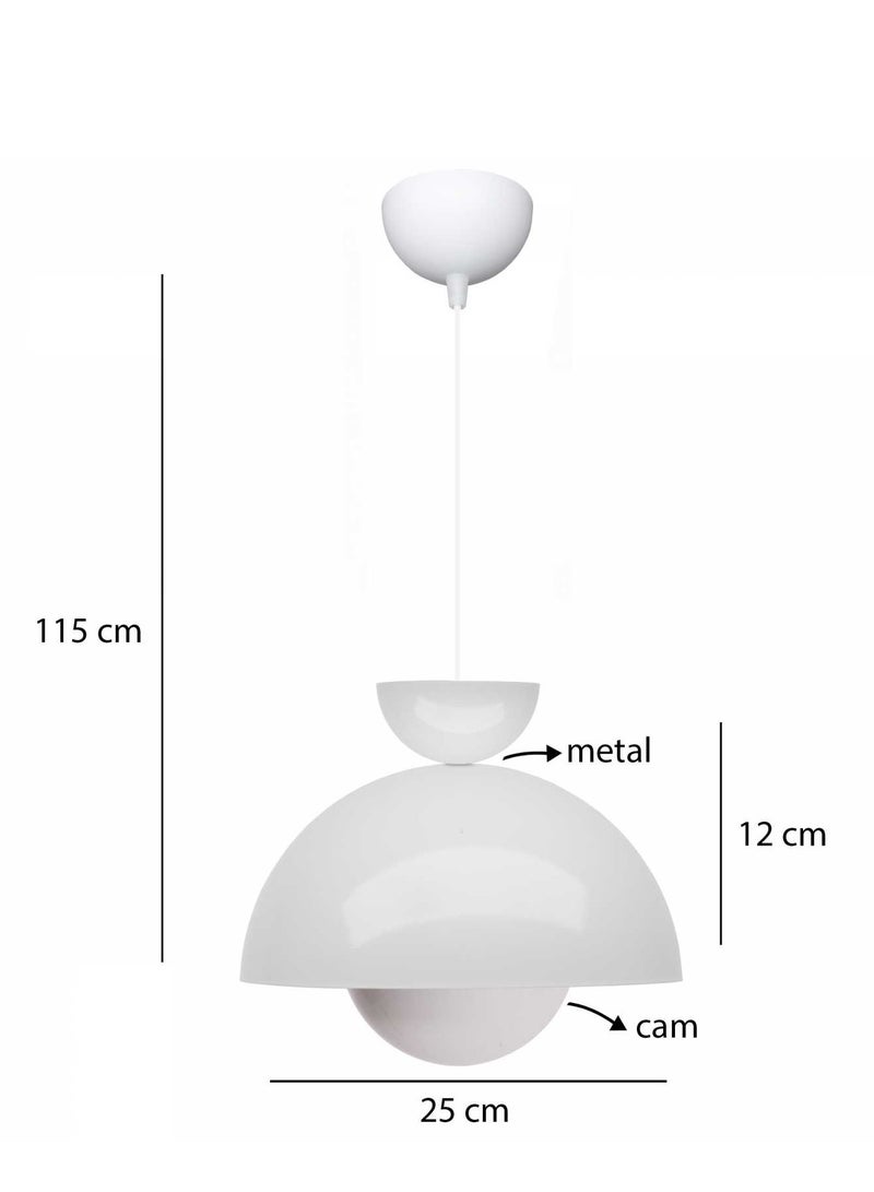 White Glass Pendant Light – Modern Ceiling Lamp - Image 1