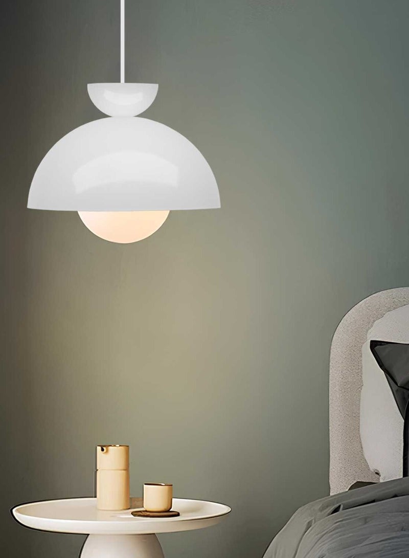 White Glass Pendant Light – Modern Ceiling Lamp - Image 2