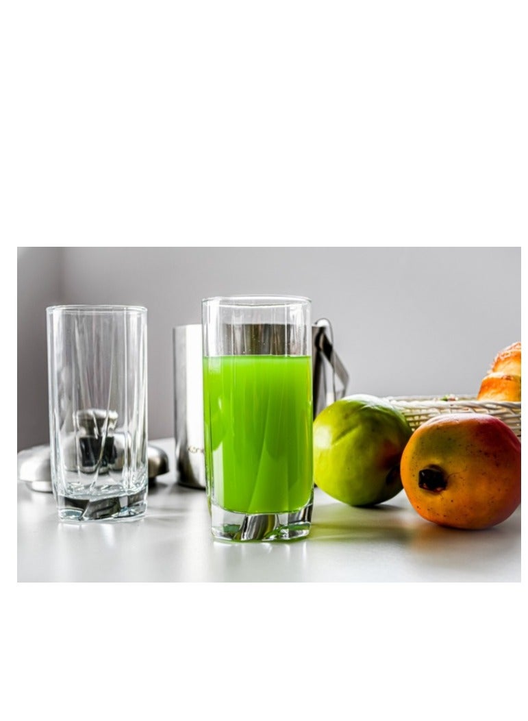 باساباش طقم كاسات ماء زجاج شفاف لونا 6 قطعة 375 مل باشاباشي - Image 1