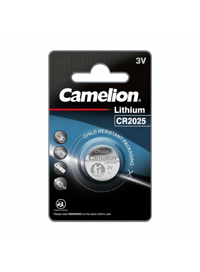 Camelion CR2025 3V Lithium Coin Cell Battery for Car Remote Keys, Digital Scales, Watches & Medical Devices - Image 1