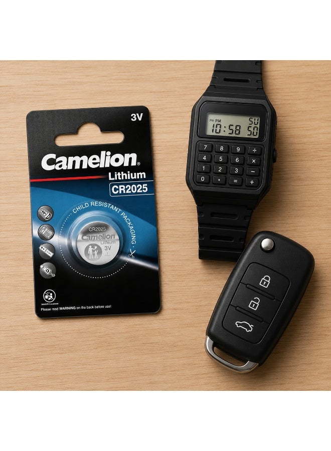 Camelion CR2025 3V Lithium Coin Cell Battery for Car Remote Keys, Digital Scales, Watches & Medical Devices - Image 3