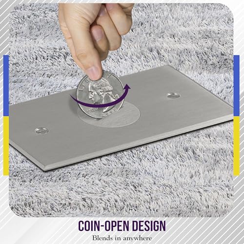 ENERLITES Screw Cap Cover Floor Box kit, 5” x 2.86” 1-Gang, 20A Tamper-Weather Resistant Receptacle Single Outlet, Watertight Gasket, Corrosive Resistant, UL Listed, 975547-SS, Stainless Steel - Image 4