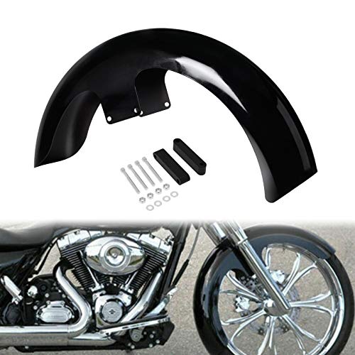 HDBUBALUS 21" واقي طين أمامي للدراجة النارية يناسب إطارات 120 / R21 مناسب لدراجة هارلي باجر تورينغ رود كينغ إليكترا جلايد ستريت جلايد FLHR FLHX أسود لامع - Image 1