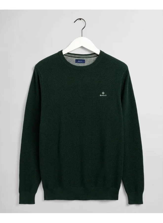 GANT Gant Cotton Pique Crew Neck Sweater
