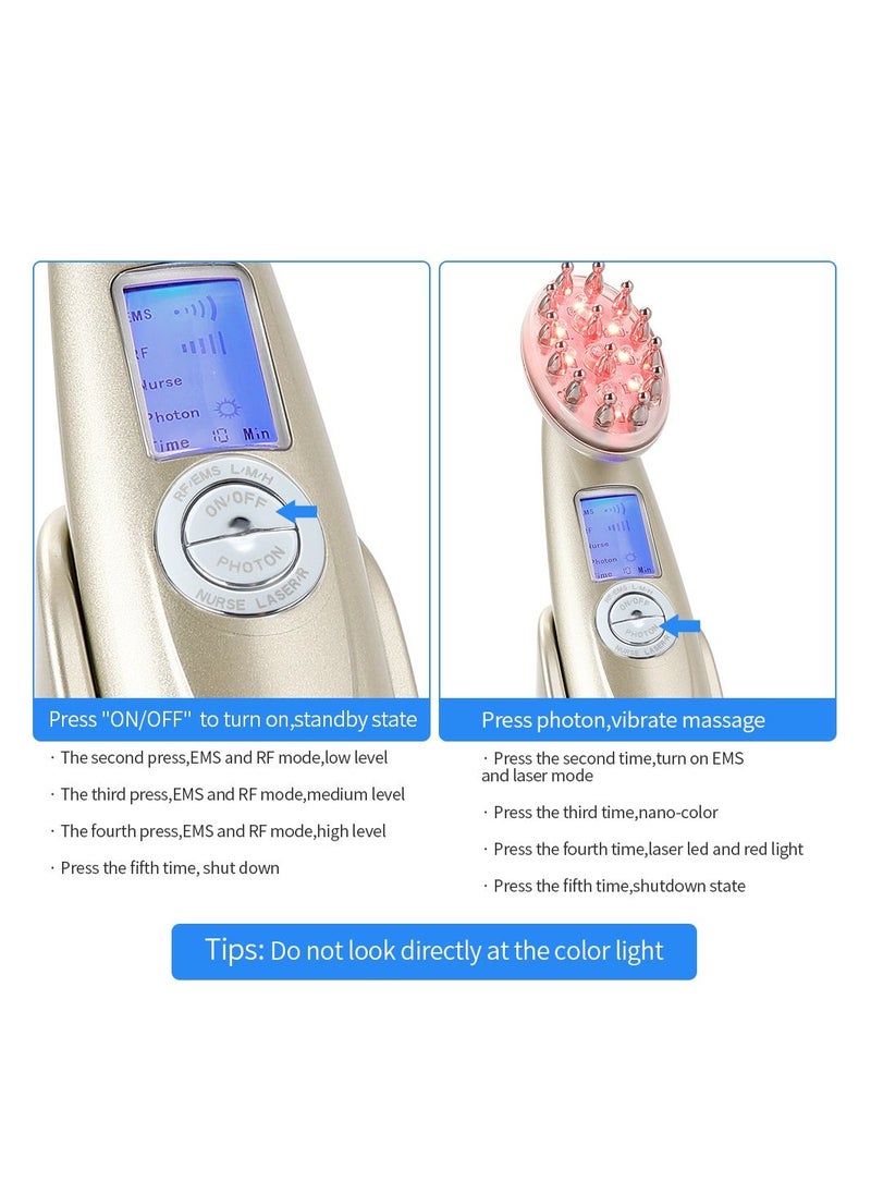 Generic - Beauty RF Laser Hair Regrowth Brush Prevent Anti Hair Loss LED Photon Laser Hair Growth Comb Scalp Vibration Massager - Image 1