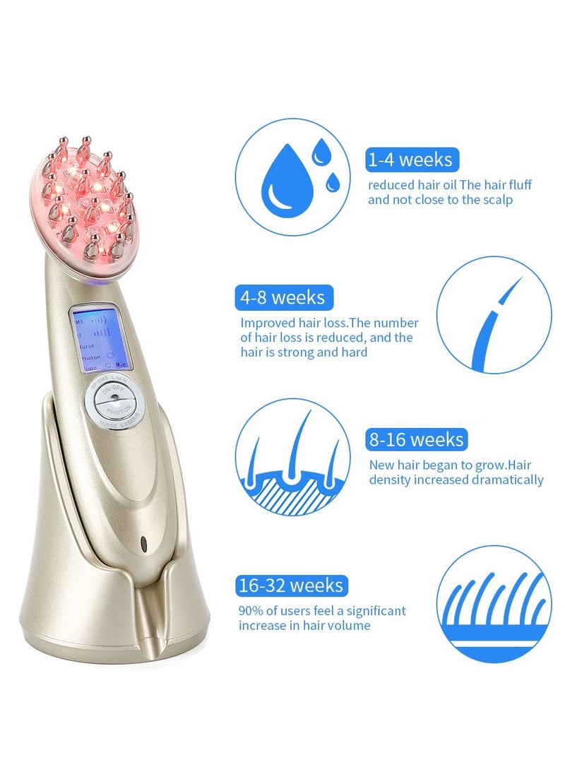 Generic - Beauty RF Laser Hair Regrowth Brush Prevent Anti Hair Loss LED Photon Laser Hair Growth Comb Scalp Vibration Massager - Image 1