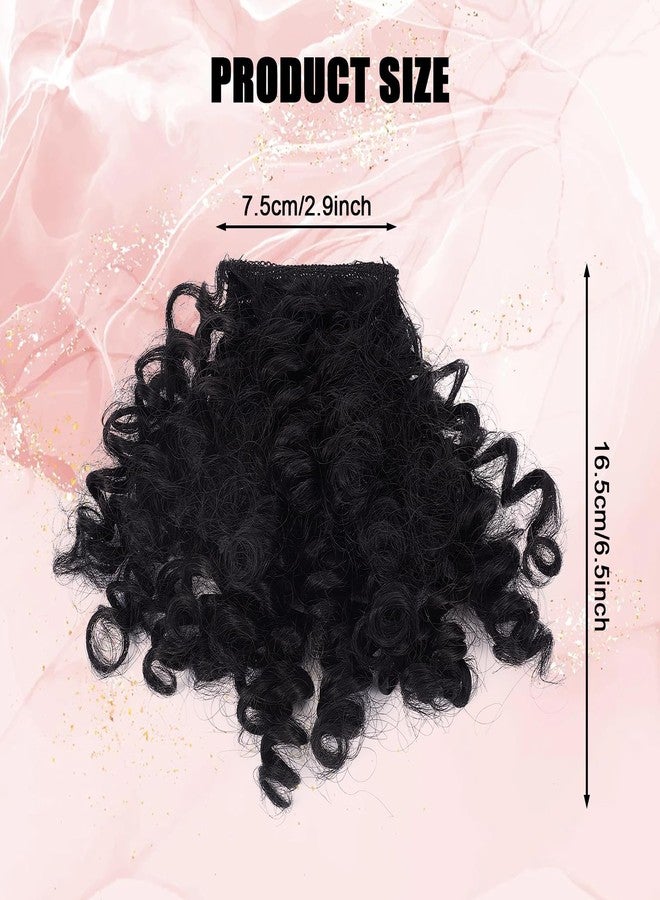 NICENEEDED Short Afro Kinky Curly Bangs Clip, Jerry Curly Clip In Bangs, Front Fringe Hair Pieces Bangs for Black Women Clip in On Hair Extensions Halloween - Image 3