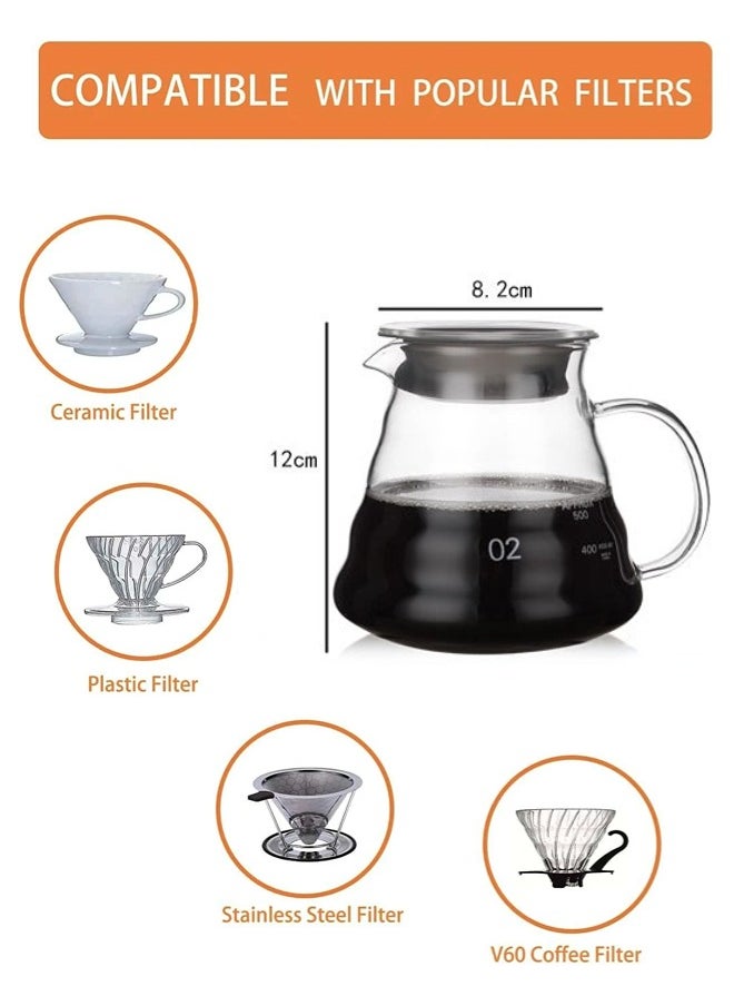 ShebSheb Glass Coffee Pot with Handle,Clear Glass Range Coffee Server with Lid,Heat Resistant Coffee Carafe Tea pot for Drip Coffee Maker  - Image 3