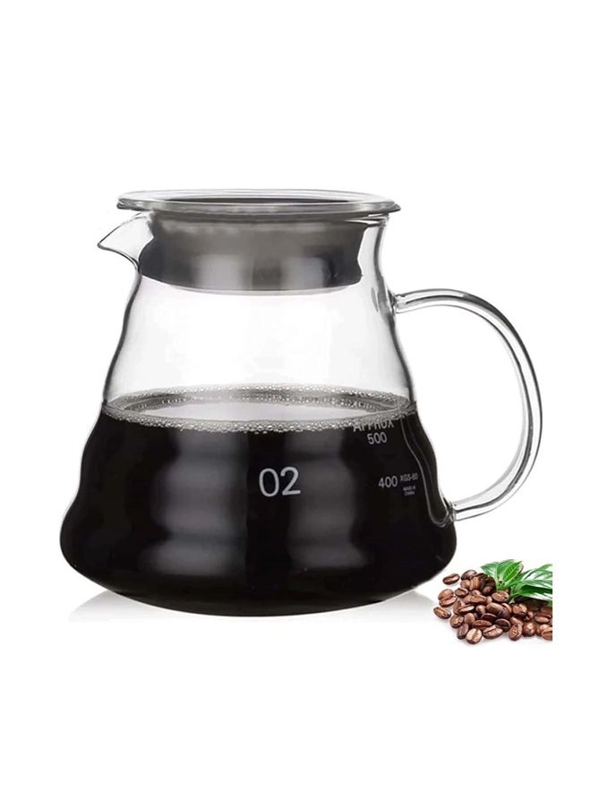 ShebSheb Glass Coffee Pot with Handle,Clear Glass Range Coffee Server with Lid,Heat Resistant Coffee Carafe Tea pot for Drip Coffee Maker  - Image 1