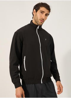 Styli Relaxed Fit High Neck Jacket with Mesh Lining  - Image 1