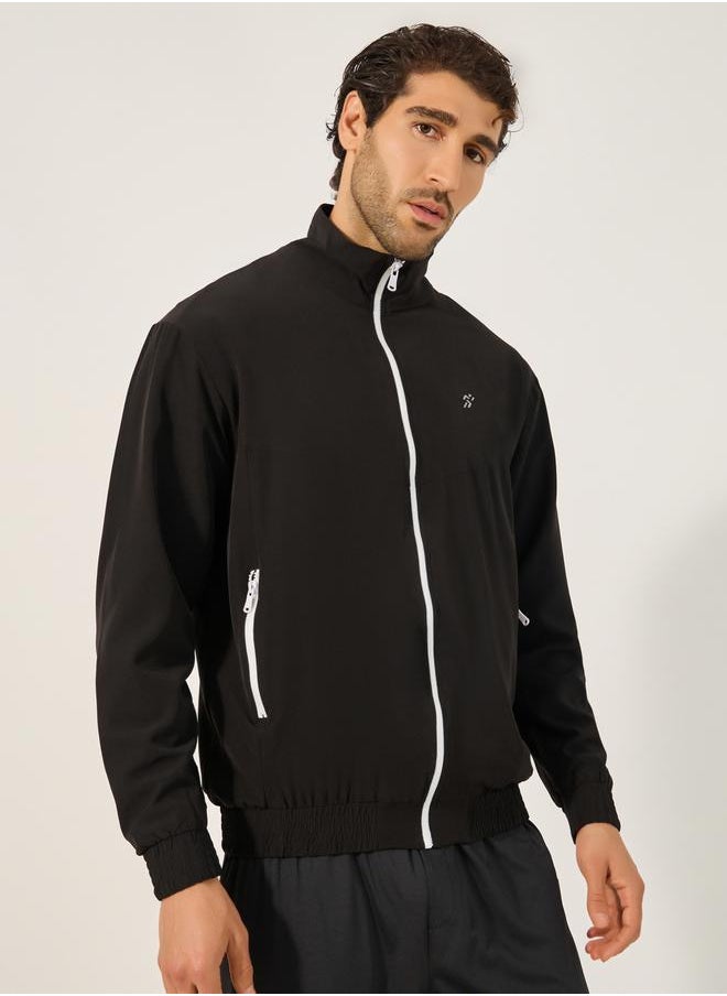 Styli Relaxed Fit High Neck Jacket with Mesh Lining  - Image 1