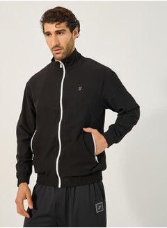Styli Relaxed Fit High Neck Jacket with Mesh Lining  - Image 3
