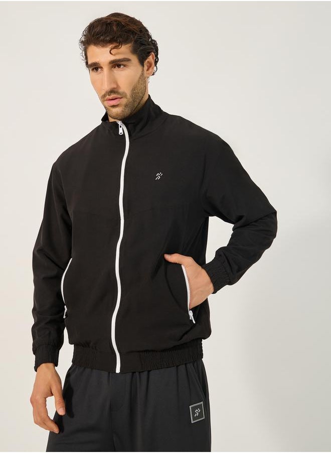 Styli Relaxed Fit High Neck Jacket with Mesh Lining  - Image 3