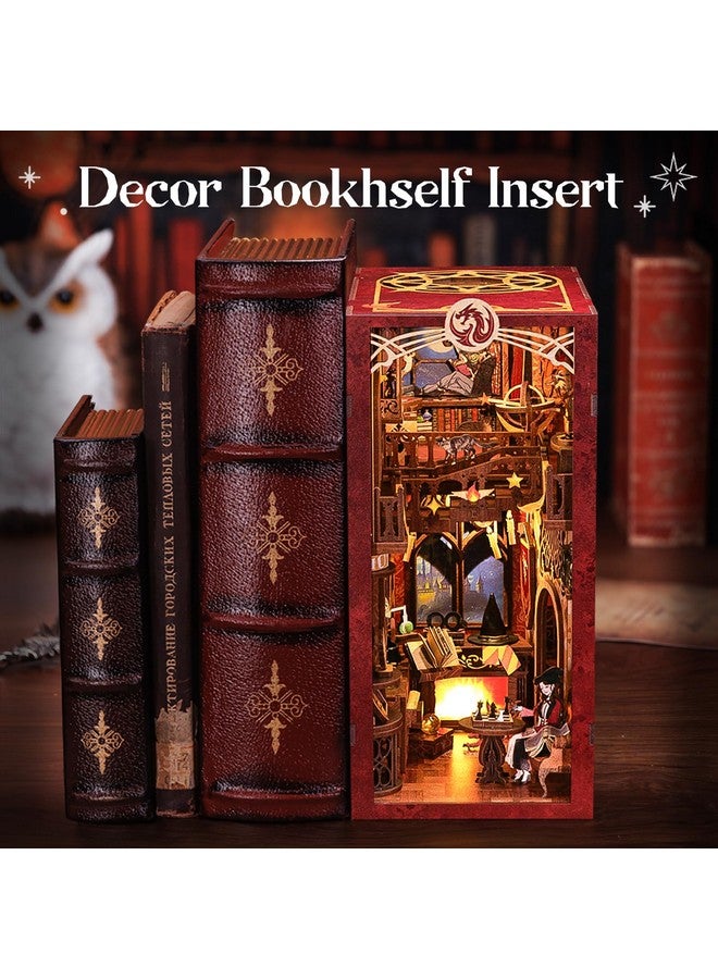 Fsolis Diy Book Nook Kit Diy Miniature Dollhouse Kit Booknook With Dust Cover Bookshelf Insert Decor Alley Bookends Model Kit Bookshelf Decor Creativity Kit Booknook Book Nook Kits For Adults (Rk01) - Image 2