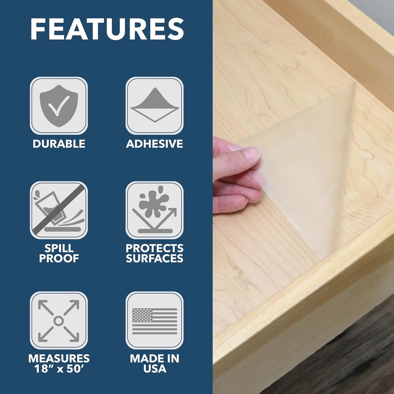 Con-Tact Brand Creative Clear Covering, Versatile and Self-Adhesive Shelf Liner, Ideal Privacy Film, Protective Clear Vinyl, 18'' x 16', Matte - Image 1