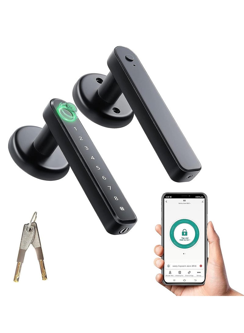 ROBUSTLINE Robustline Electronic Smart Lock For Front Door with 4 Function- Fingerprint, Mobile App, Passcode, Metal Key (2 YEARS WARRANTY) (RBSL3010B)  - Image 1