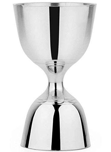 NJ NJ Double Cocktail Bar Jigger, Electro Plated Nickel Silver with Chrome Finish Peg Measurer Cup, Bar Tools, Bar Accessories, Peg Measurer 30 and 60 ml  - Image 3