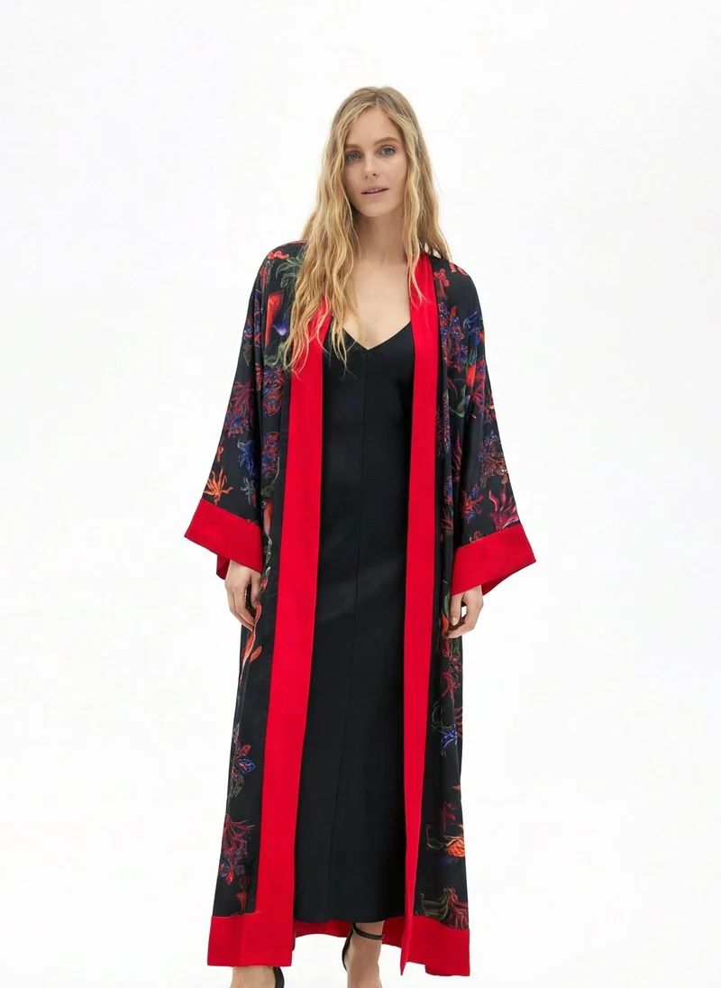Psycho Mushrooms Satin Abaya Kaftan