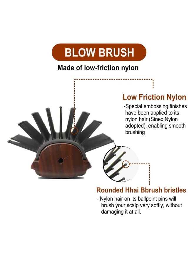 VESS Vess C-2000 Professional Hair Brush Tourmaline Ceramic 9 Row Round Tip Curved Pad Anti-static Natural Rubber Specialized Pin Structure - Image 4