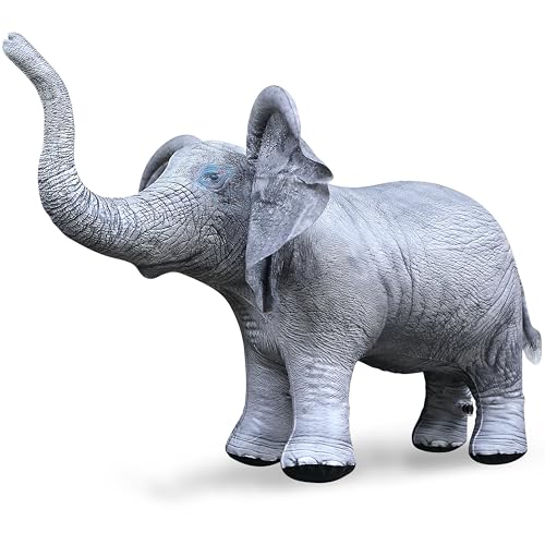 Jet Creations Elephant Inflatable Animal 36 Long Toy for Ages 3 Year and up African Wildlife Safari Theme Party Birthday Photo Prop Christmas Educational Durable Easy to Inflate 1 pc - Image 1