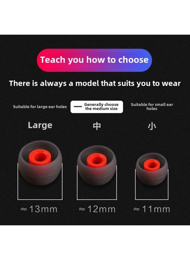 In-ear Earphone Cover Silicone Earphone Plug Cover Soft Ear Cap Earplugs For Xiaomi Oppo Huawei Samsung Beats-Memory Capacity:Black And Red★4 Pieces Each Of Large, Medium And Small 【free Box + Blue-edged Headphone Bag】 - Image 1