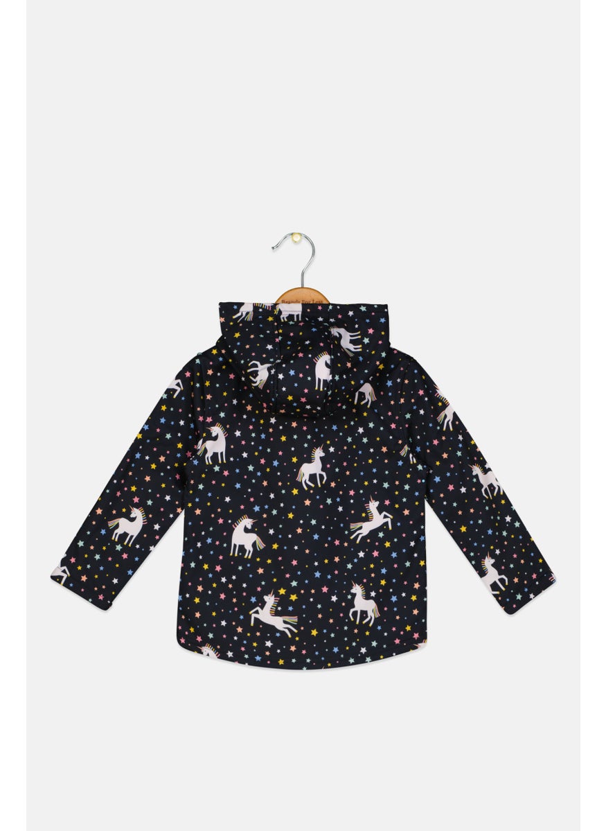 Body Glove Kids Girl Long Sleeve Brand Logo Hoodie, Black Combo  - Image 2