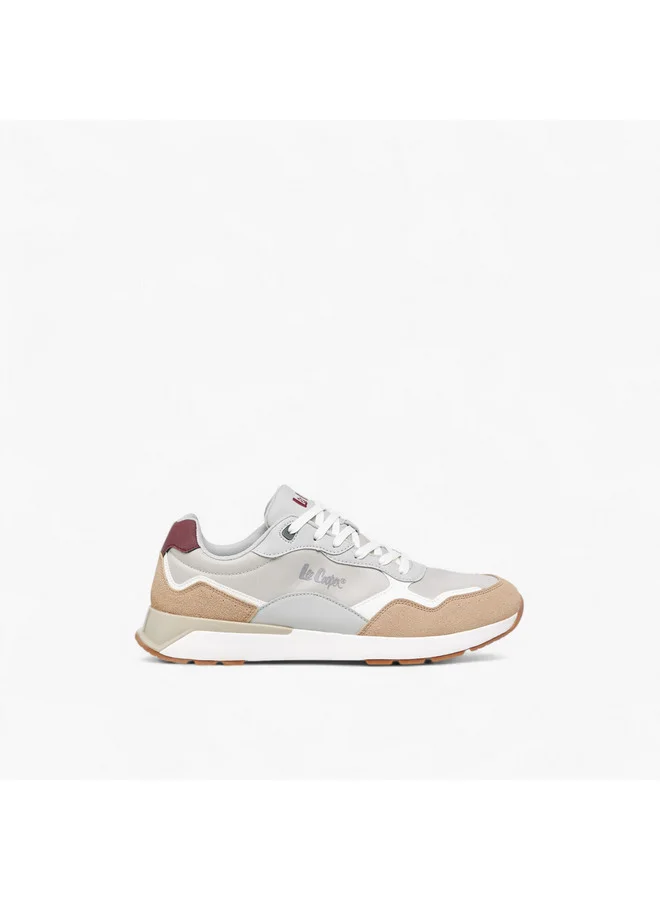 Lee Cooper Men's Panelled Sneakers with Lace-Up Closure