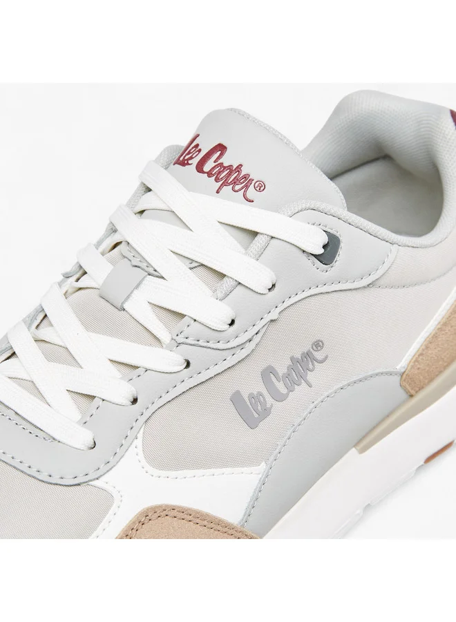 Lee Cooper Men's Panelled Sneakers with Lace-Up Closure