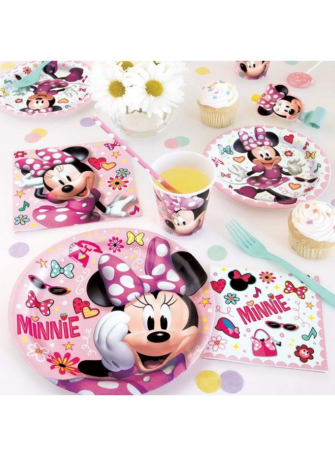 Unique Round Dinner Paper Plates 9" Minnie Mouse 8 Pcs - Image 3