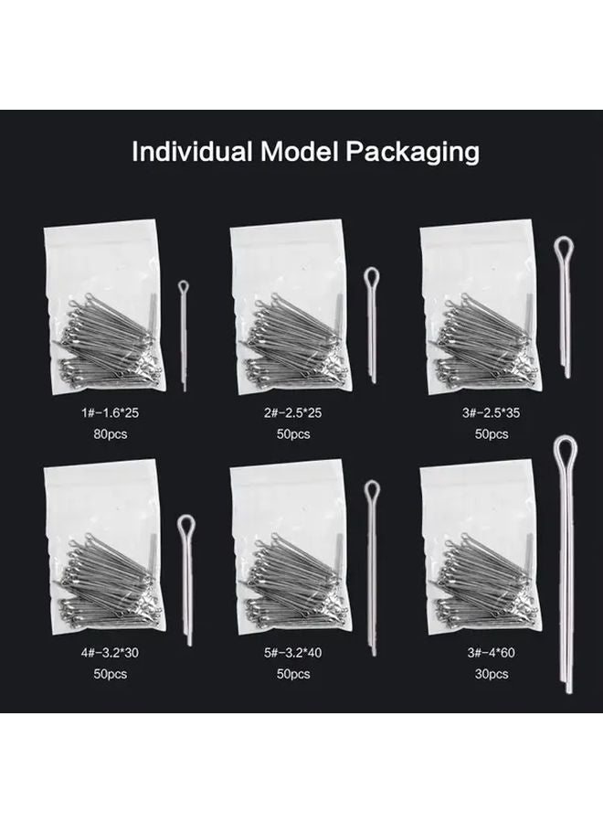 150 Pcs Stainless Steel Cotter Pin Assortment Kit 304 Open Head Rivet Set For Secure Fastening - Image 4
