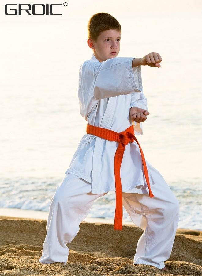 GROIC بدلة تايكوندو، بدلة برازيلية BJJ جيو جيتسو للأطفال، زي موحد للأطفال، بنطال وجاكيت متين، ملابس تدريب رياضية - Image 5