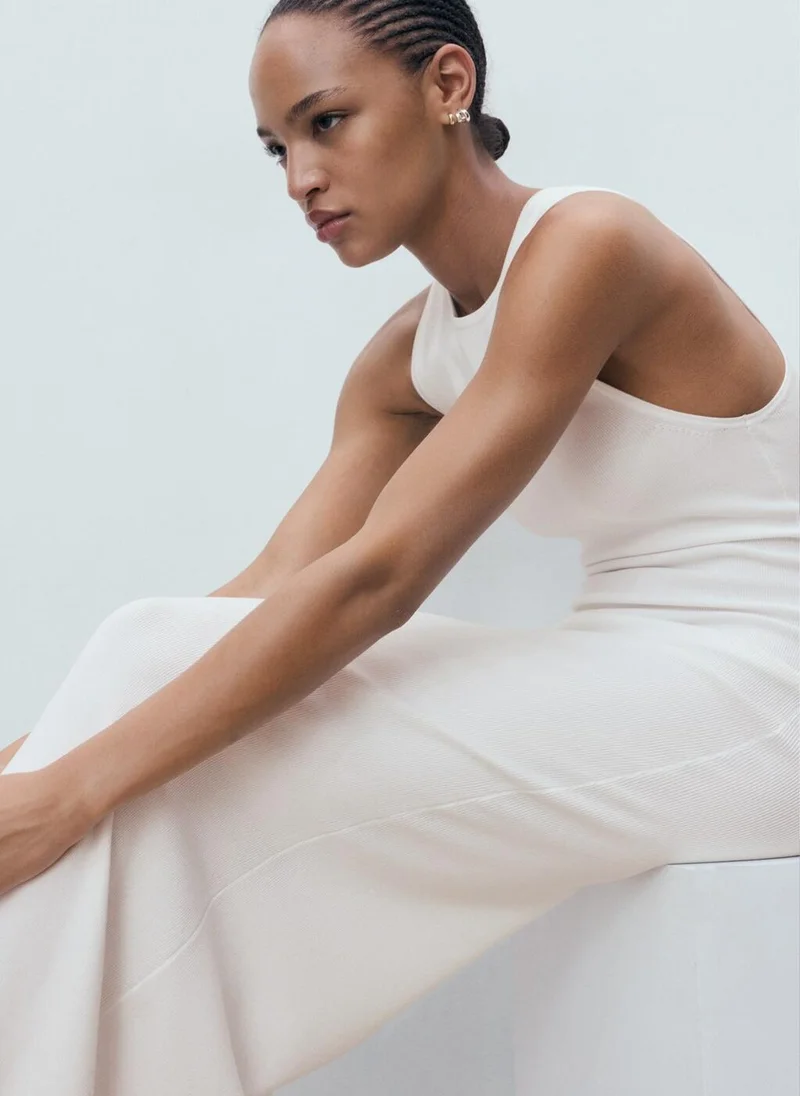 MANGO Halter-Neck Knitted Dress
