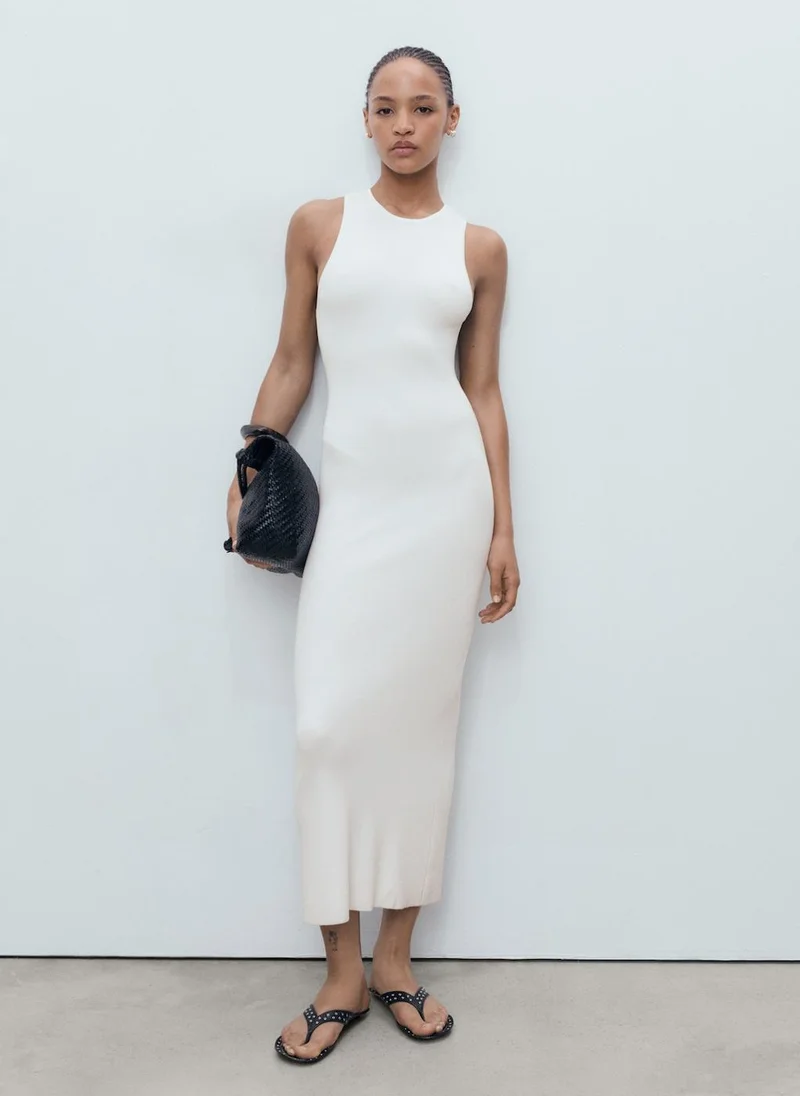 مانجو Halter-Neck Knitted Dress