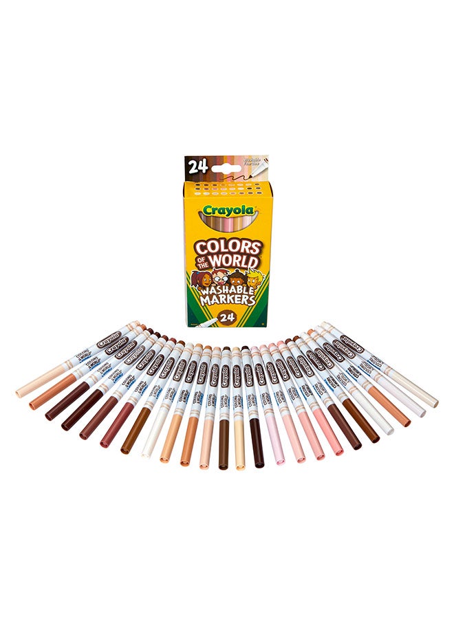 Crayola أقلام تلوين لون البشرة القابلة للغسل من كرايولا، 24 لون - Image 4