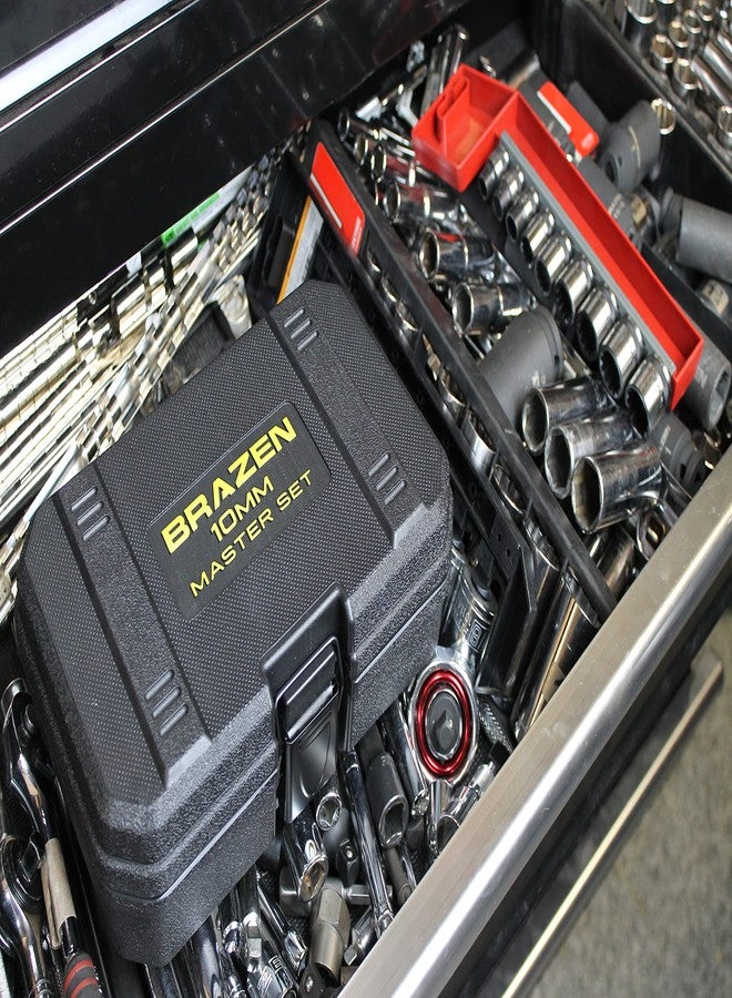 BRAZEN 10mm Master Set - 12 Sockets, Three Wrenches, One Nut Driver - All 10mm! - Image 2