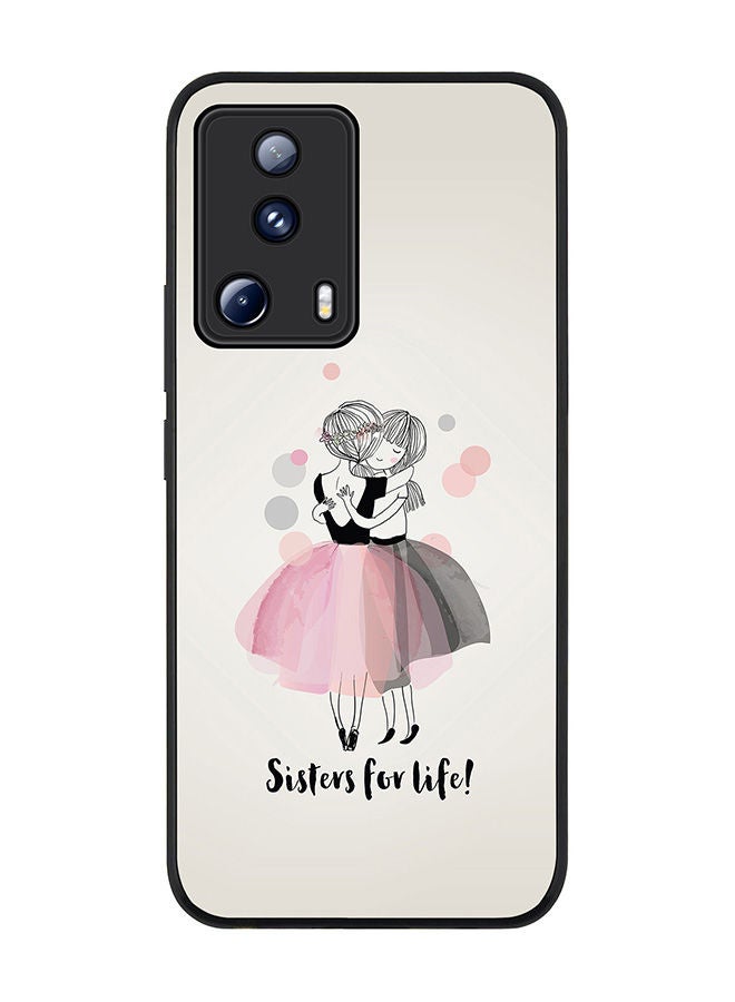 Stylizedd Rugged Black edge case for Xiaomi 13 Lite 5G / Xiaomi Civi 2 5G, Slim fit Soft Case Flexible Rubber Edges Anti Drop TPU Gel Thin Cover -  Sisters for Life! - Image 1