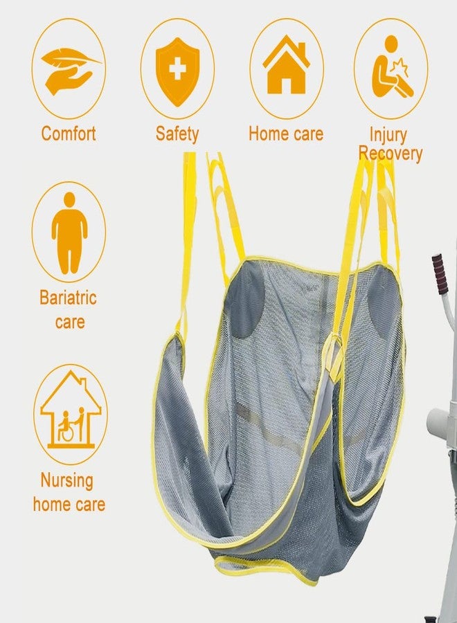 BUYHAO Patient Lift Sling, Full Body with Commode Lift Slings,Universal Transfer Sling for Patients,Toileting, Mesh with Handles, Medium - Image 3