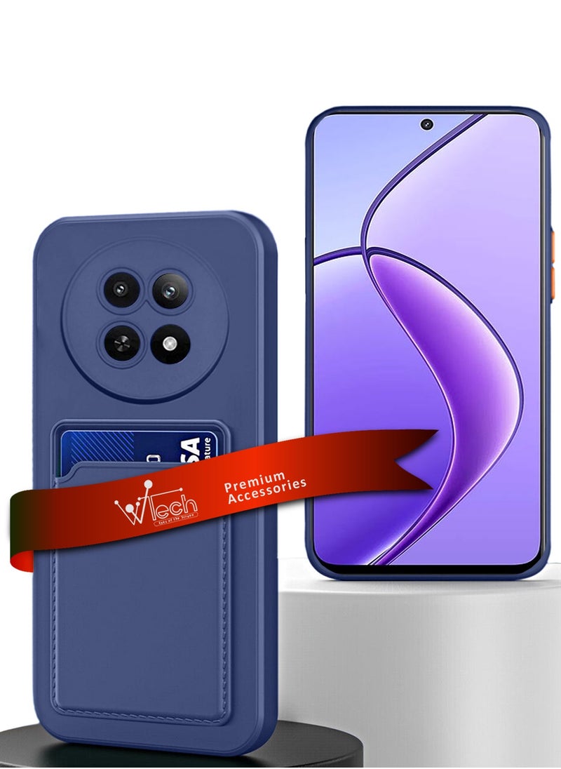 Wtech - Silicone TPU With Card Holder Case Cover For Realme 12 5G 2024 Navy Blue - Image 1