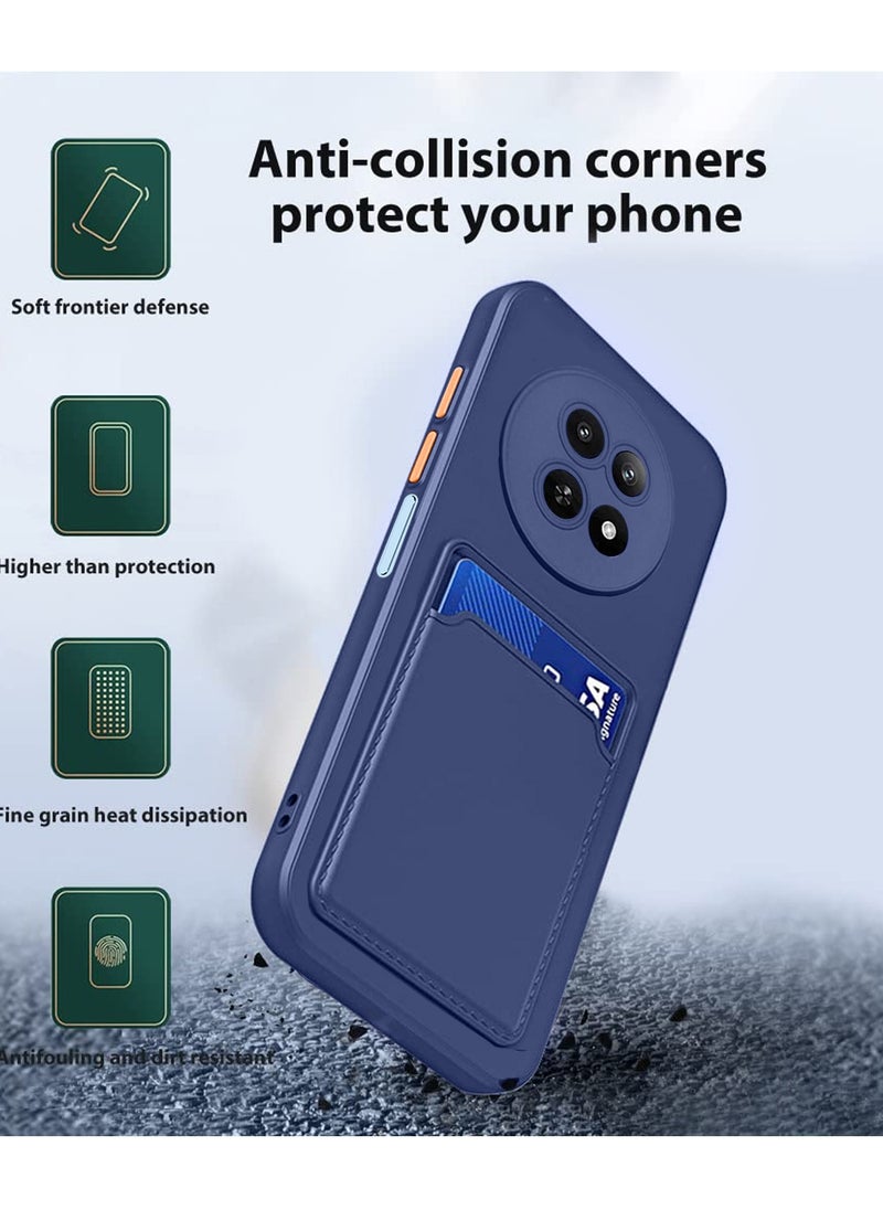 Wtech - Silicone TPU With Card Holder Case Cover For Realme 12 5G 2024 Navy Blue - Image 1