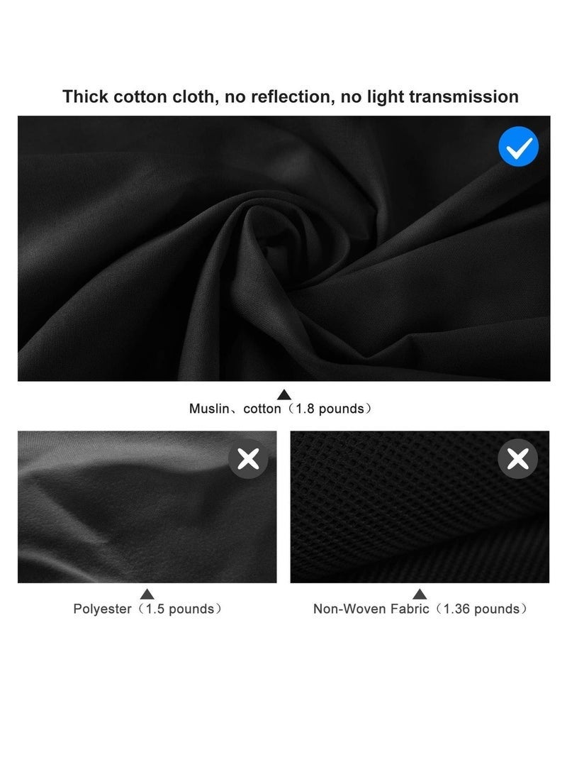 DURKU 3M X 2M Black Backdrop for Photography Black Photo Background Screen Black Sheet for Photo Video Studio Photoshoot Zoom - Image 2
