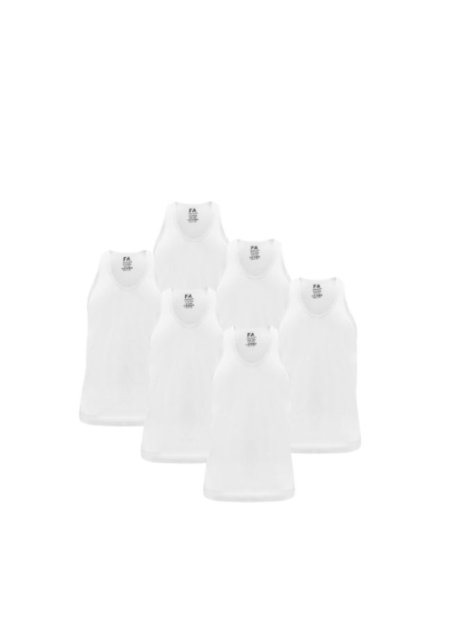 Fashion Academy سترة داخلية رجالية من فاشون أكاديمي، عبوة من 6 قطع باللون الأبيض - Image 1