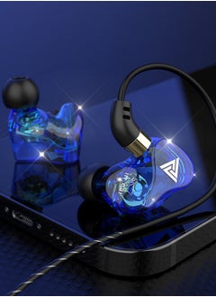 QKZ QKZ SK7 In-Ear Stereo Earphone, Professional Monitoring Headphone, Stereo HIFI Headset with Microphone, Universal 3.5mm Earbud Headphones with Microphone for Music, Gaming, Sport (Blue）  - Image 2
